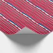 韓国 ポルカドット フラッグ アート デザイン: 赤いベース ラッピングペーパー (角)
