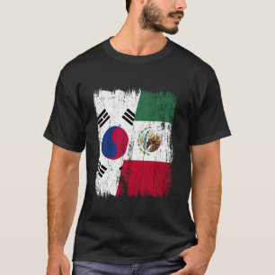 韓国 メキシコ ハーフフラグ 韓国系メキシコ人 Tシャツ