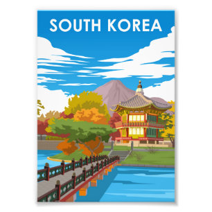 韓国 ヴィンテージ ミニマル リトロ トラベル ポスター