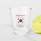 韓国 南朝鮮 国旗 赤 カスタマイズ ショットグラス (正面)