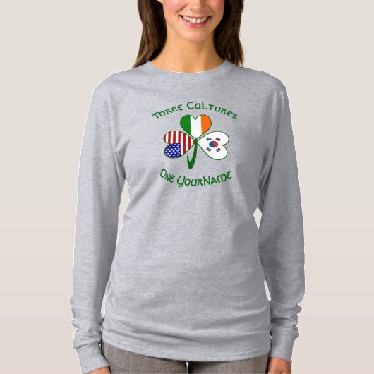 韓国(南)アイリッシュアメリカン シャムロック カスタマイズ Tシャツ (正面)