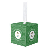 韓国（南）エンジェル・クリスマス国旗パーソナライズされた キューブオーナメント (正面アングル)