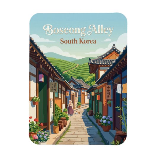 韓国 寶城の路地 マグネット (縦)