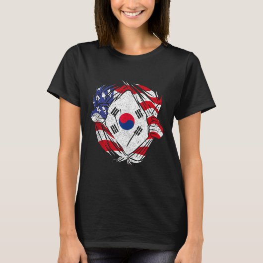 韓国 愛してる 韓国 誇り 韓国の愛国者 Tシャツ (正面)