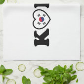 韓国 愛 ハート 旗 キッチンタオル (折り畳み)