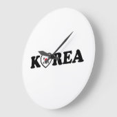 韓国 愛 ハート 旗 ラージ壁時計 (傾斜)