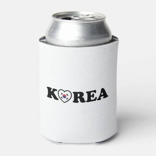 韓国 愛 ハート 旗 缶クーラー (缶正面)