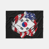 韓国 愛 韓国 誇り 韓国人 愛国者 フリースブランケット (正面(横))