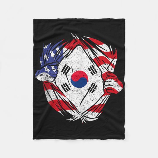 韓国 愛 韓国 誇り 韓国人 愛国者 フリースブランケット (正面)