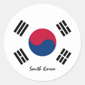 韓国，韓国の国旗の愛国者，休日/スポーツ ラウンドシール (正面)