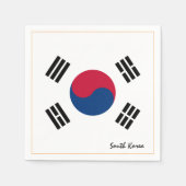 韓国・韓国国旗のパーティーファッション/スポーツファン スタンダードカクテルナプキン (正面)