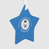 韓国(韓国)エンジェル・ハヌカーパーソナライズされた国旗 オーナメント (正面)