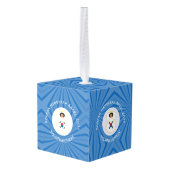 韓国（韓国）エンジェル・ハヌカーパーソナライズされた国旗 キューブオーナメント (裏面アングル)