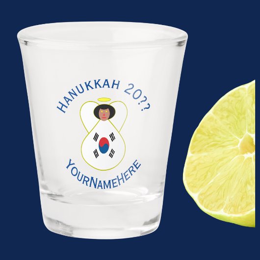 韓国（韓国）エンジェル・ハヌカーパーソナライズされた国旗 ショットグラス