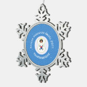 韓国(韓国)エンジェル・ハヌカーパーソナライズされた国旗 スノーフレークピューターオーナメント (右)