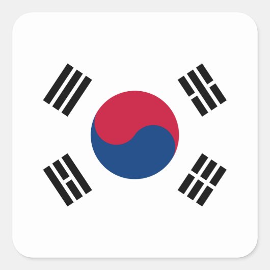 韓国(韓国)国旗 スクエアシール (正面)