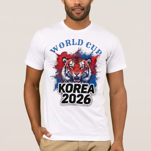 韓国 2026 ワールドカップ Tシャツ 韓国 虎 ファン (正面)