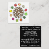 韓国BBQバーベキューフードレストランカテラーシェフ スクエア名刺 (正面/裏面)