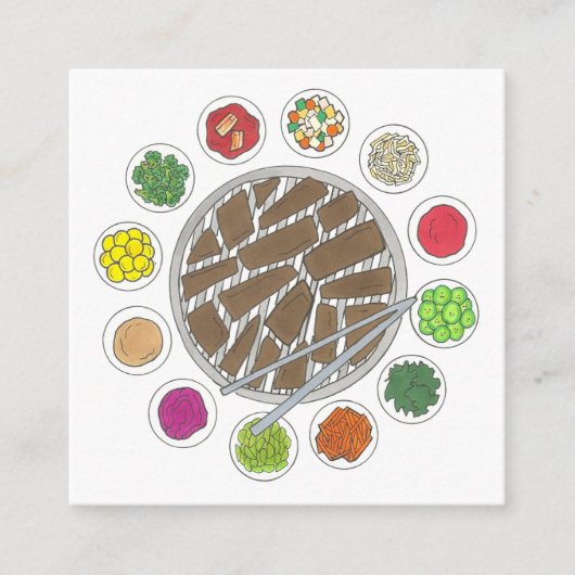 韓国BBQバーベキューフードレストランカテラーシェフ スクエア名刺 (正面)