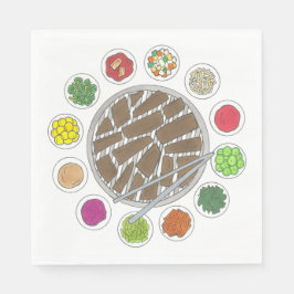 韓国BBQバーベキューローストブルゴギバンチャンフード スタンダードランチョンナプキン