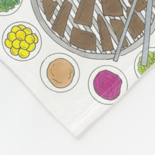 韓国BBQバーベキューローストブルゴギバンチャンフード フリースブランケット