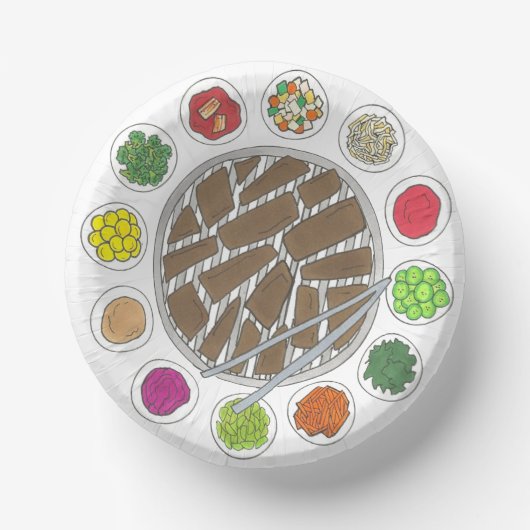 韓国BBQバーベキューローストブルゴギバンチャンフード ペーパーボウル (正面)