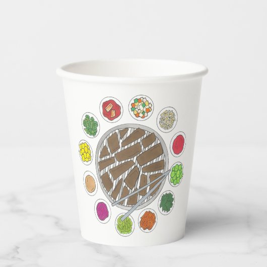 韓国BBQバーベキューローストブルゴギバンチャンフード 紙コップ (正面)