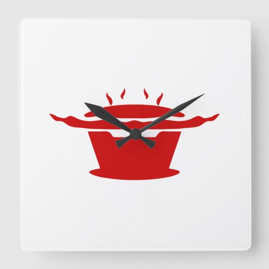 韓国BBQ(고구)기サイン スクエア壁時計 (正面)