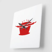 韓国BBQ(고구)기サイン スクエア壁時計 (傾斜)