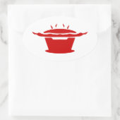 韓国BBQ(고기구이)標識 楕円形シール (バッグ)