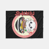 韓国Bbq Kbbqかわいい猫 フリースブランケット (正面(横))