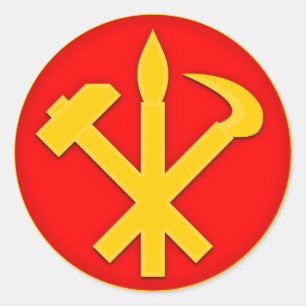 韓国DPRK北朝鮮の紋章のWPKの労働者党 ラウンドシール