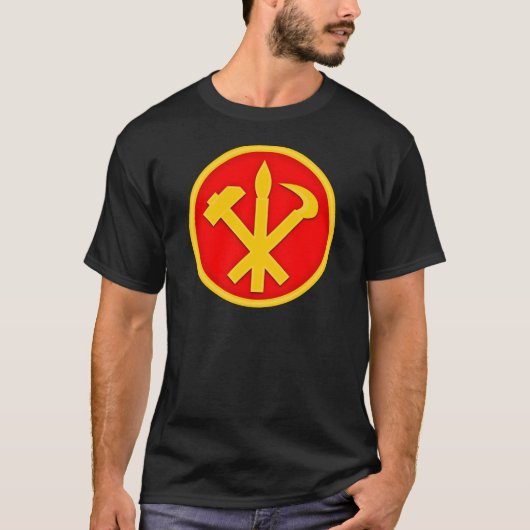 韓国DPRK北朝鮮の紋章のWPKの労働者党 Tシャツ (正面)