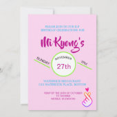 韓国Kハンドポップ・アートのハートパーティー 招待状 (裏面)