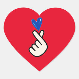 韓国Kハンドポップ・アートのハートブルーレッド ハートシール