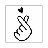 韓国Kハンドポップ・アートのハートブルーレッド ラバースタンプ (インプリント)