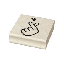 韓国Kハンドポップ・アートのハートブルーレッド