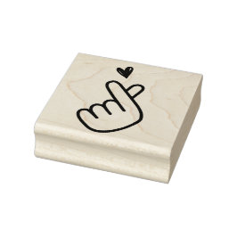 韓国Kハンドポップ・アートのハートブルーレッド ラバースタンプ