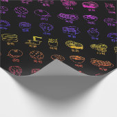 韓国Kラッピングペーパーポップ・アートのフードレインボー ラッピングペーパー (角)