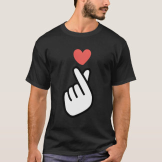 韓国K-I愛ポップ・アートのYou Saranghaeハンドハートシンボル Tシャツ