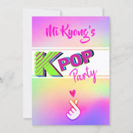 韓国K-pop ハンドハート レインボーパーティー 招待状