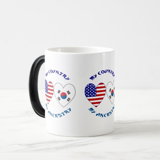 韓国USAハート旗私の国の祖先 モーフィングマグカップ (正面左)