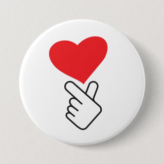 韓国vビンガー、韓国の手の波ポップ・アートの。 缶バッジ