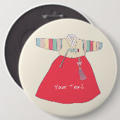 韓服한복伝統的韓国服 缶バッジ (正面&裏面)