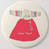 韓服한복伝統的韓国服 缶バッジ (正面)