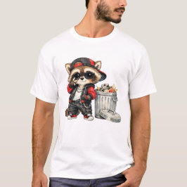 韓流好きなアライグマのクールなデザイン Tシャツ