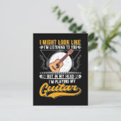 音おもしろい楽好きのギター奏者 ポストカード (スタンド正面)