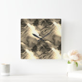 音の衝撃と奇妙な抽象芸術モザイク スクエア壁時計 (ホーム)