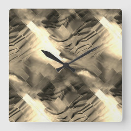 音の衝撃と奇妙な抽象芸術モザイク スクエア壁時計