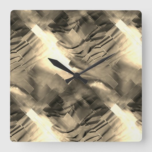 音の衝撃と奇妙な抽象芸術モザイク スクエア壁時計 (正面)